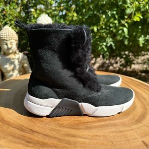 SKECHERS MARK NASON Faux Fur Lined Suede Boot Sneakers Women’s Size 6
